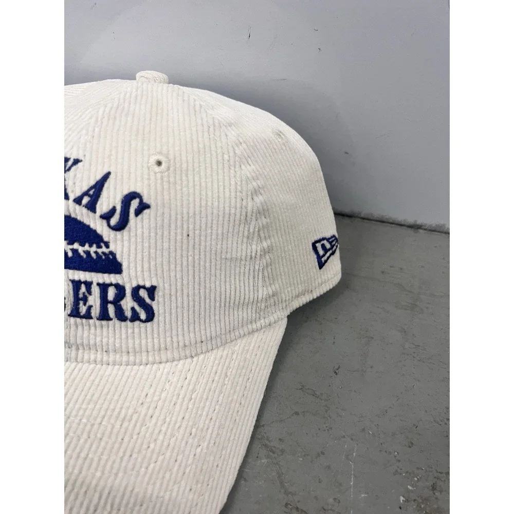 New Era Texas Rangers Womens 9TWENTY Adjustable Corduroy Hat Cream MLB Cap‎